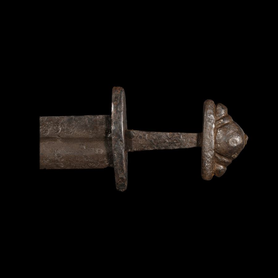 Viking Age Iron Sword with Five-Lobed Pommel