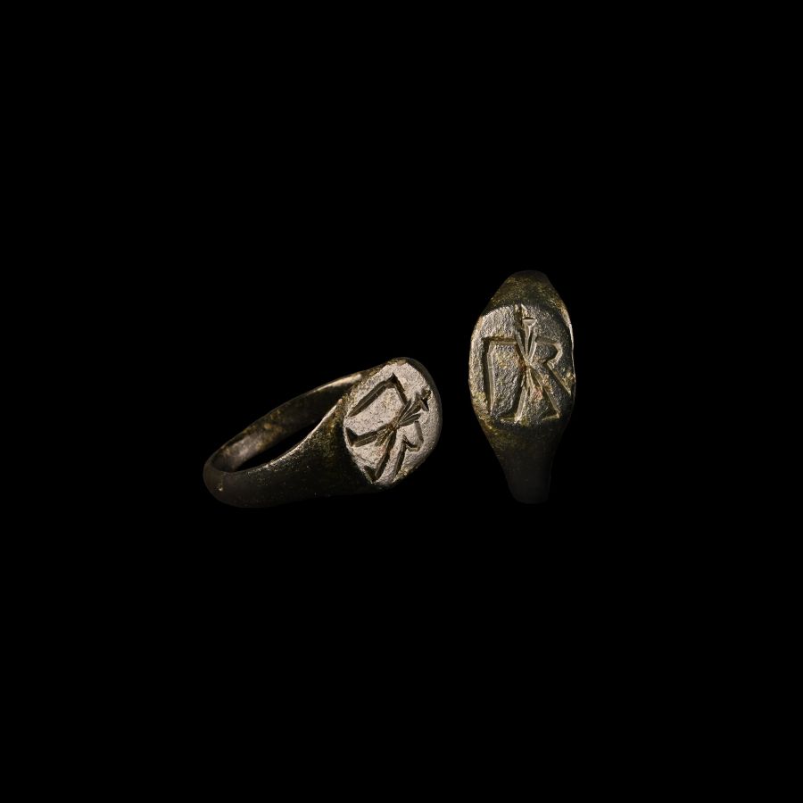 Roman Period Bronze Ring with Warrior