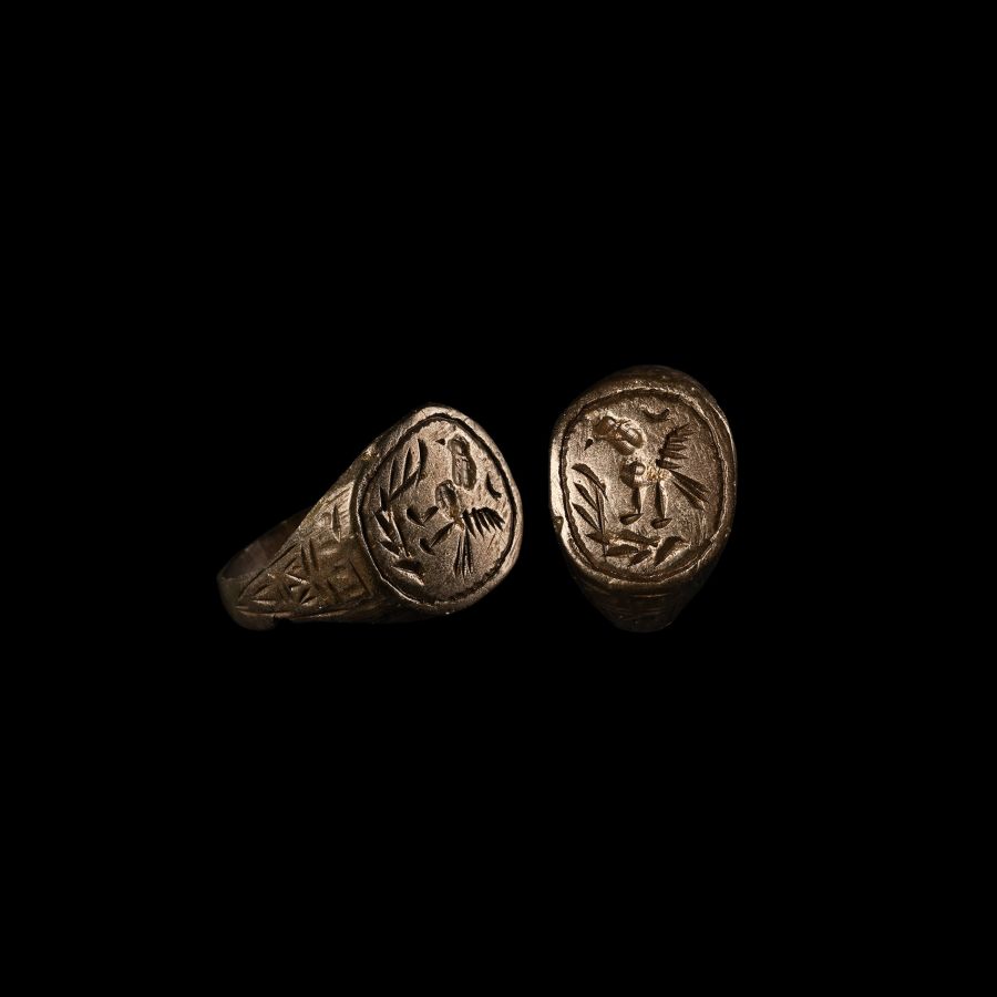 Tudor Period Bronze Ring with Bird