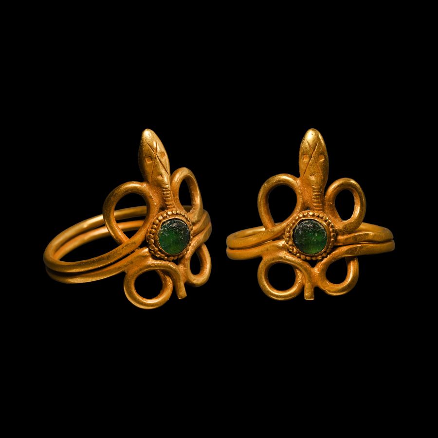 Romano-Egyptian Gold Serpent Ring