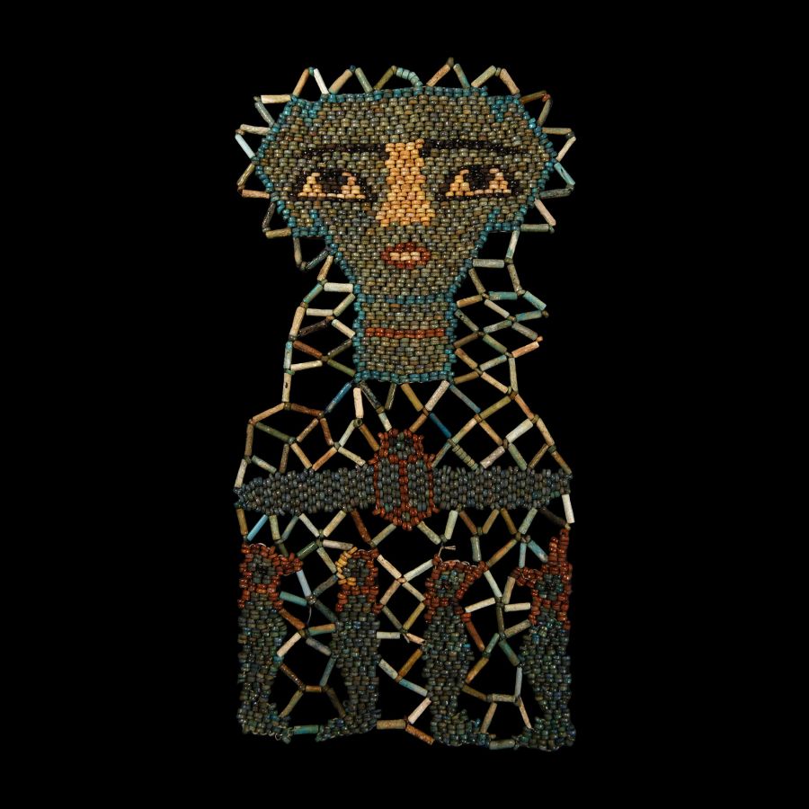 Egyptian Faience Bead Mummy Face Mask