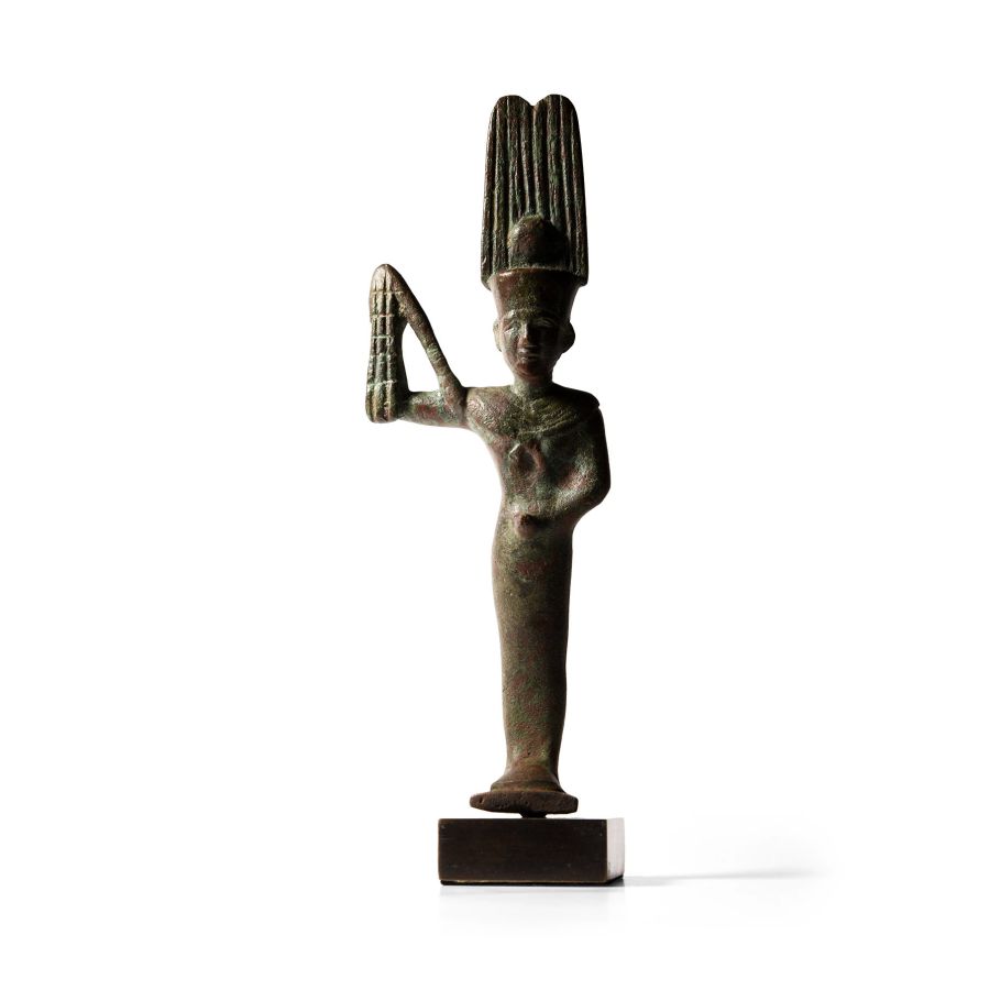 Egyptian Bronze Amun-Min-Kamutef Statuette