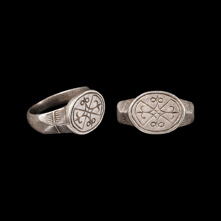 Medieval Silver Ring with Cross