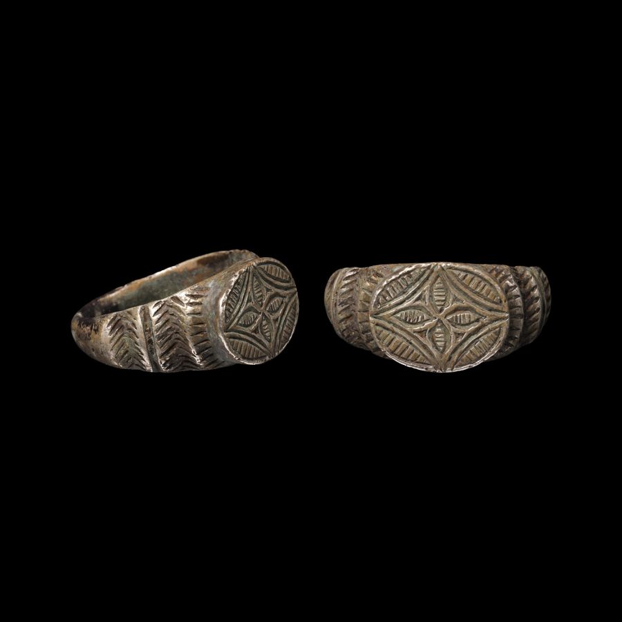 Medieval Silver Ring with Cross