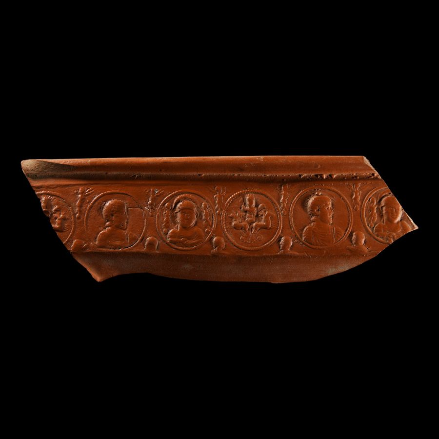 Roman Redware Sherd with Constantinian Portraits