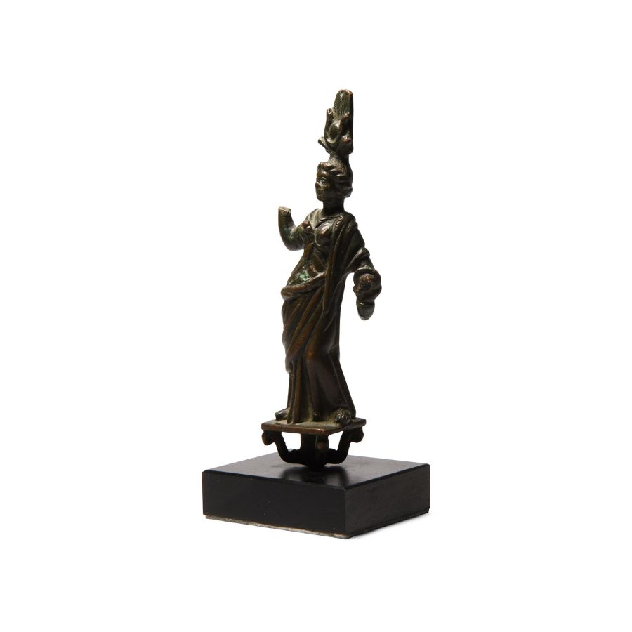 Roman Bronze Statuette of Isis-Fortuna