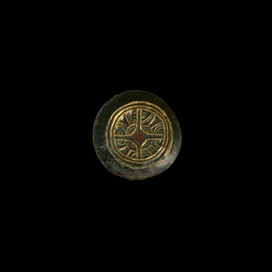 Anglo-Saxon Gilt Bronze Saucer Brooch
