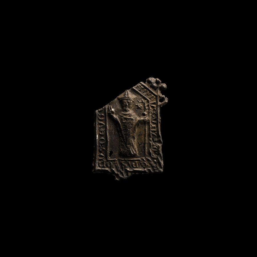 Medieval Pewter Pilgrim's Badge of St. Ubaldus