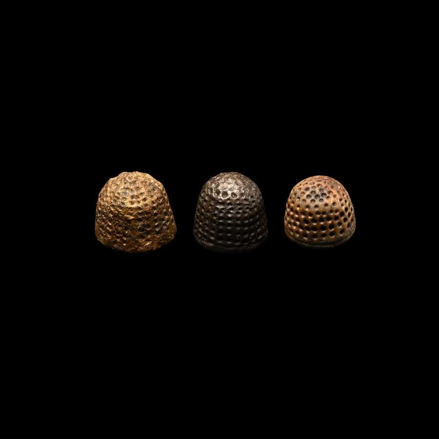 Medieval Bronze Beehive Thimble Group