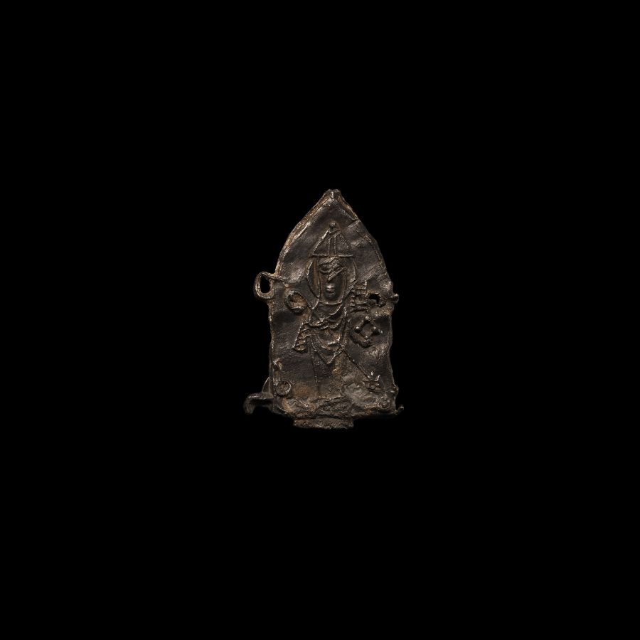 Medieval Pewter Pilgrim's Badge with Bishop