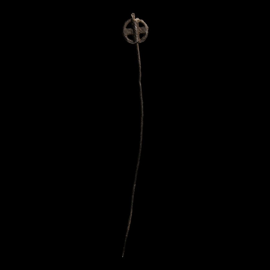 Medieval Pewter Pilgrim's Pin with Cross Finial