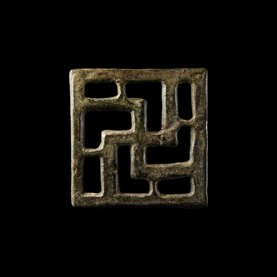 Roman Bronze Swastika Mount