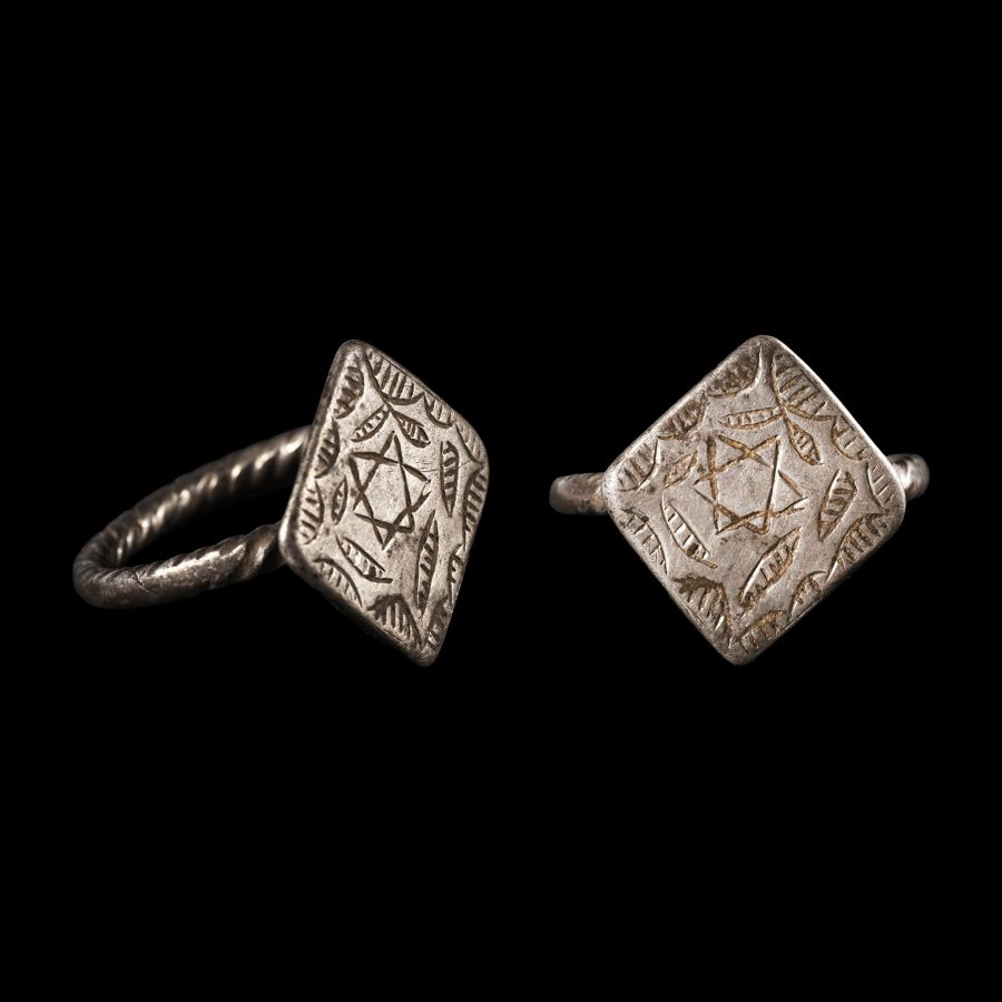 Late Medieval Silver Ring with Star of David
