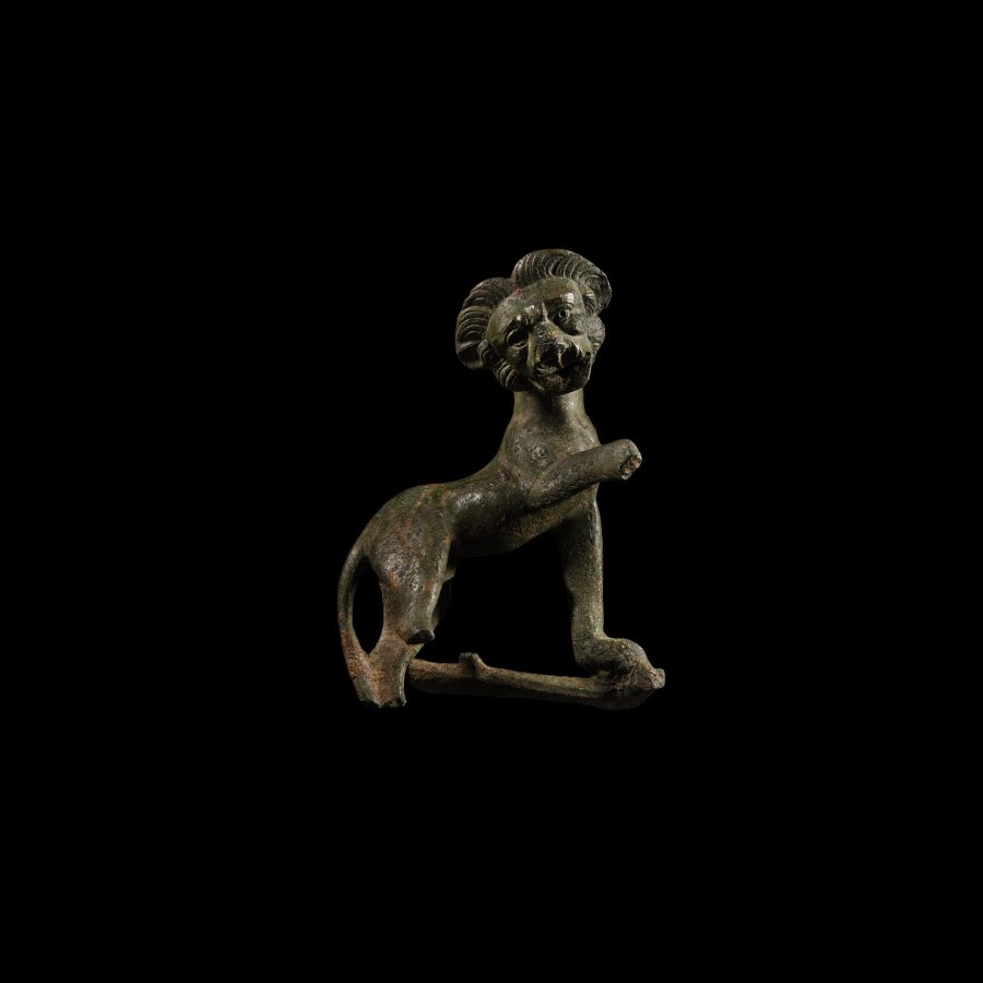 Roman Bronze Lion Statuette
