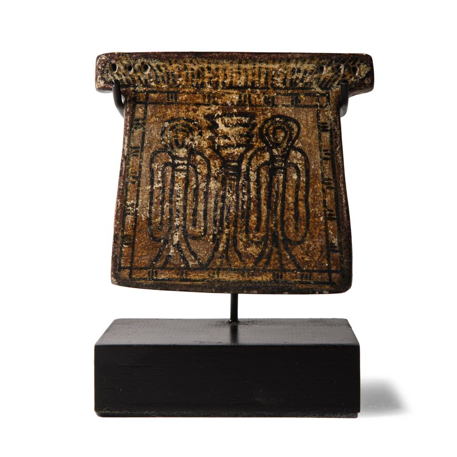 Egyptian Bifacial Faience Pectoral with Anubis