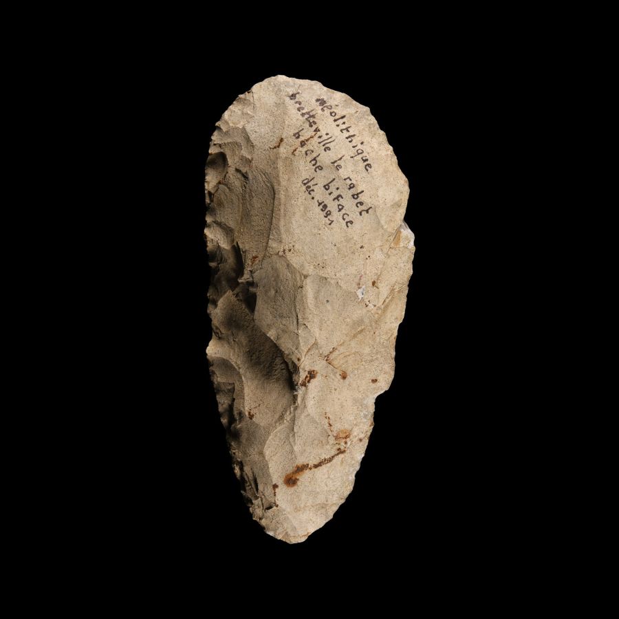 Stone Age French Bifacially Knapped Chert Lanceolate Axe