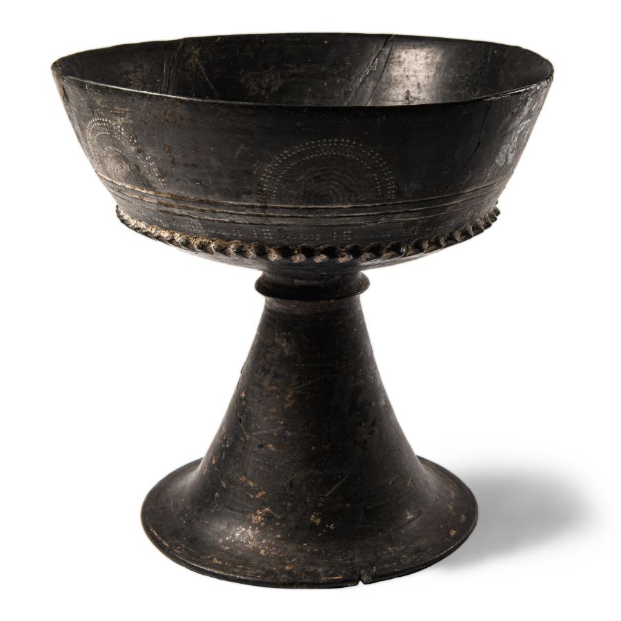 Etruscan Bucchero Chalice with Decoration