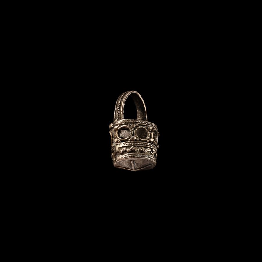Pre-Viking Silver Filigree Bucket Pendant