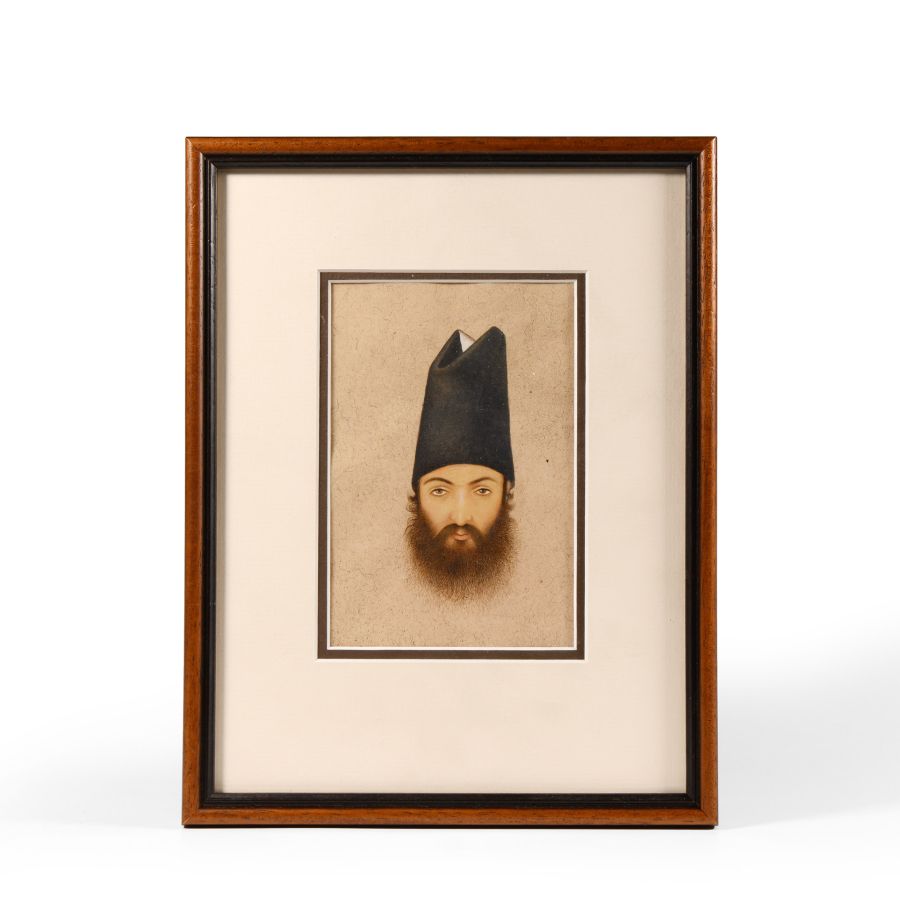 Indian Framed Watercolour Portrait of 'Amin Kakin'
