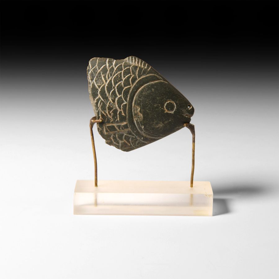 Egyptian Greywacke Cosmetic Fish Spoon Section