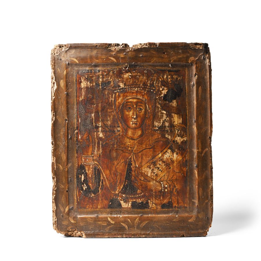 Gilt Painted Wooden Icon of Saint Paraskevi