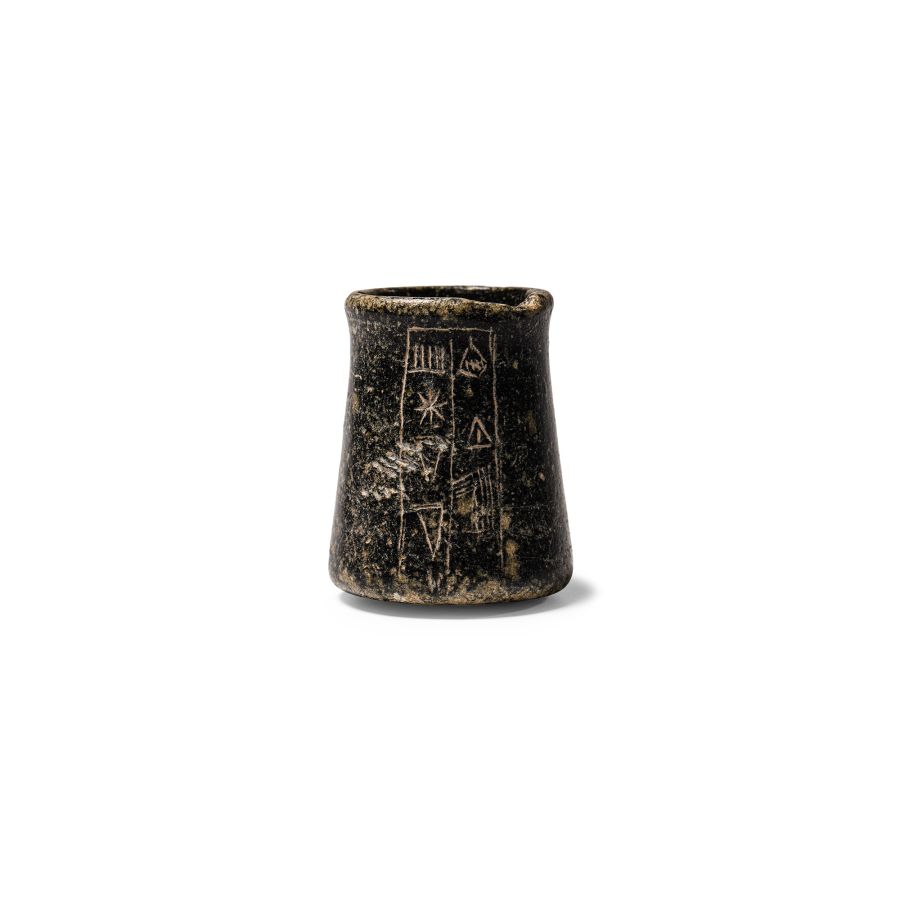 Western Asiatic Stone Kohl Pot with Inscription