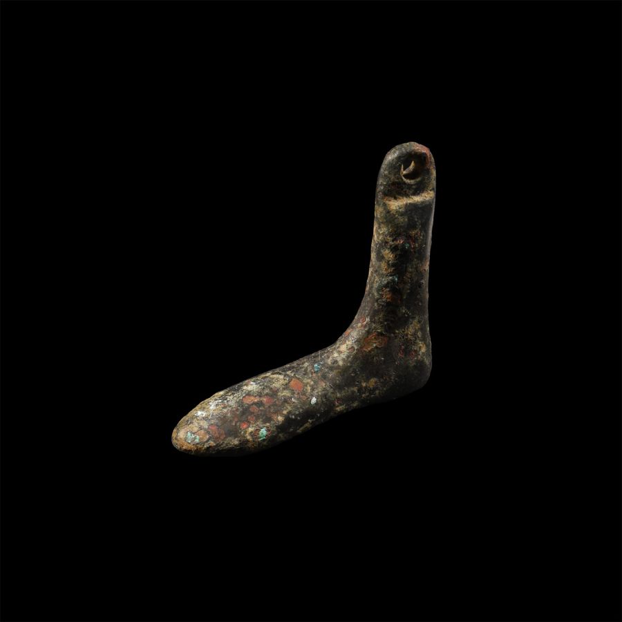 Roman Bronze Votive Foot Pendant