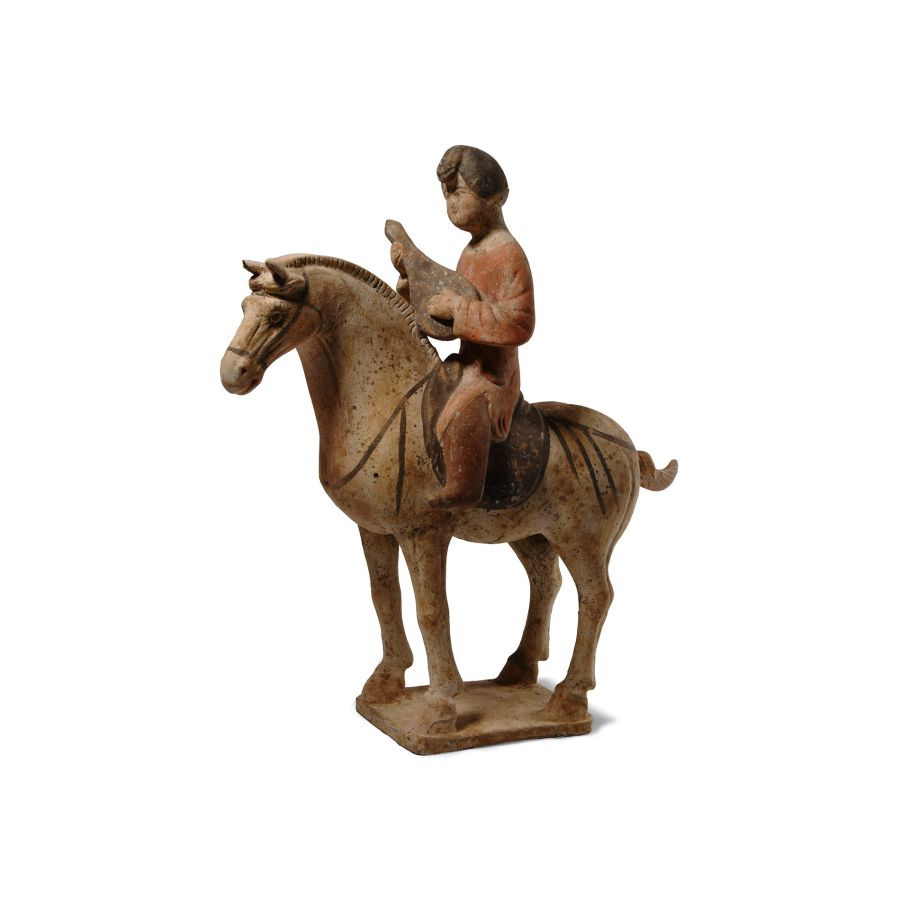 Chinese Tang Ceramic Mounted Musician
