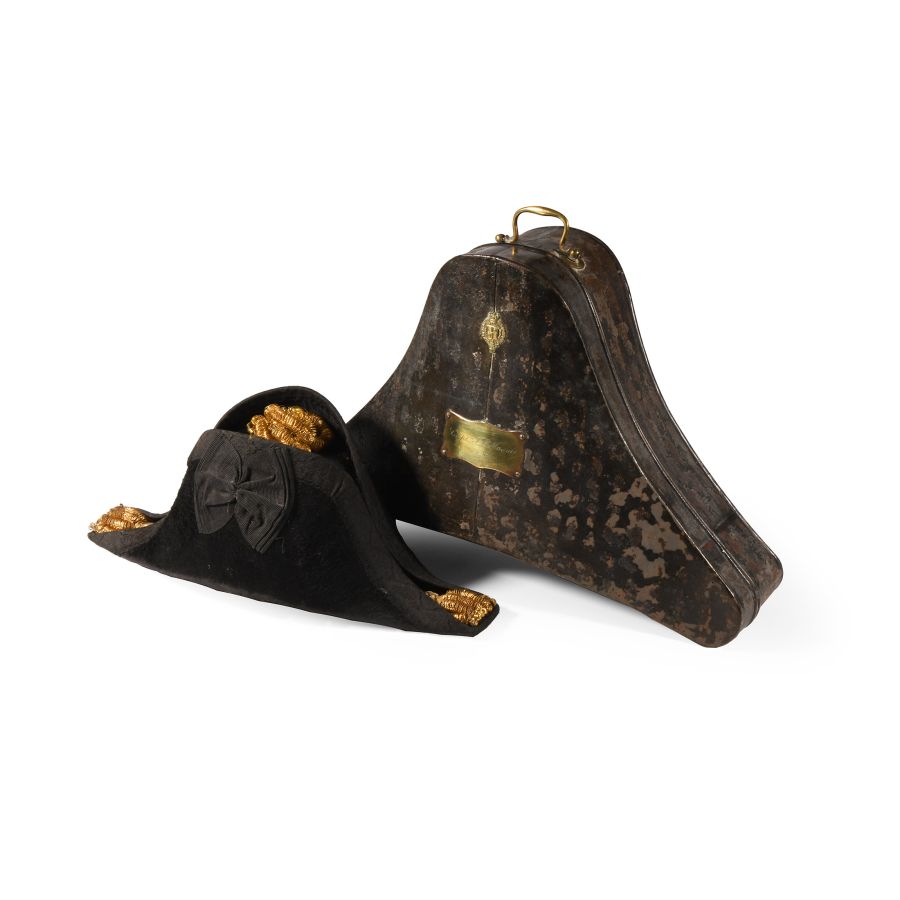 Admiral Thomas Leeke Massie Cased Cocked Naval Hat and Box