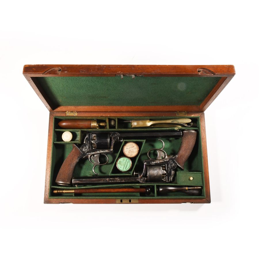 Cased 1st Model Tranter 36 Bore Revolver Pair