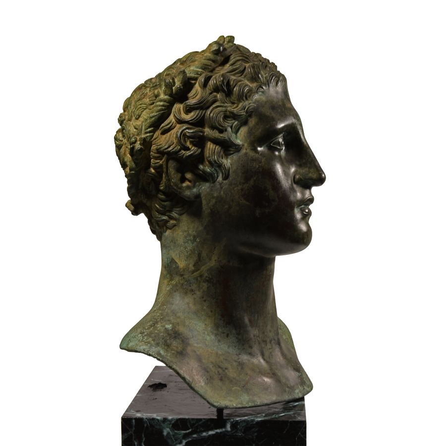 Larger Than Life-Size Bronze Head of a Male Athlete