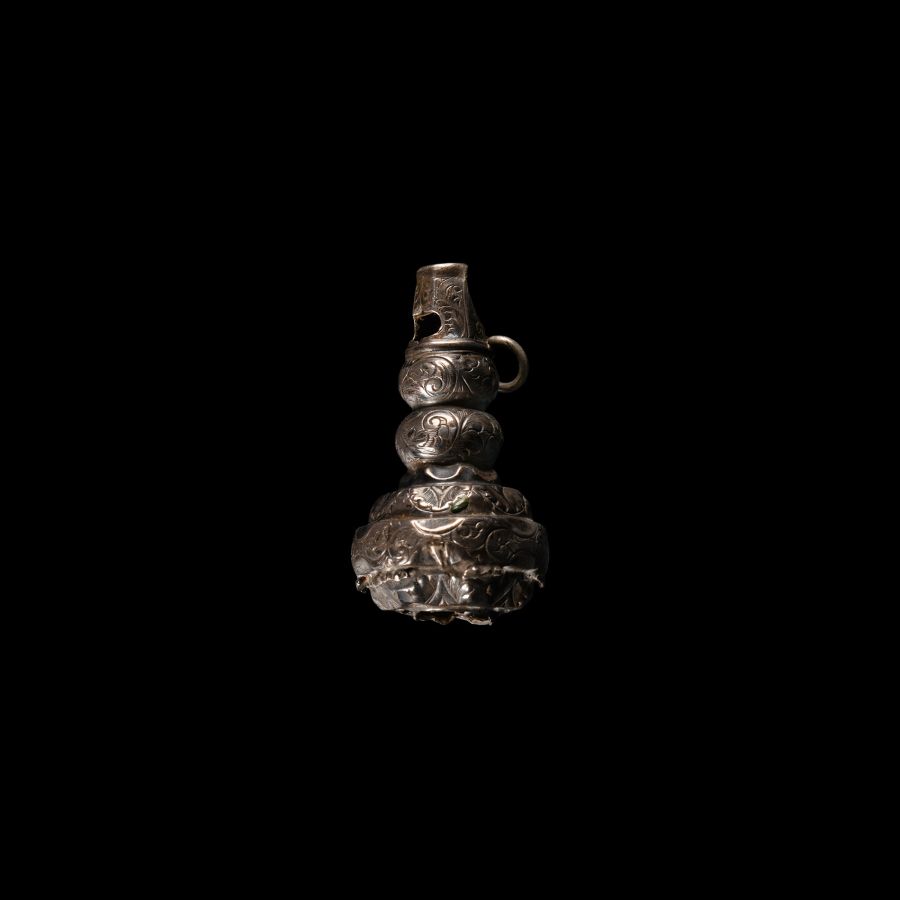 Victorian Silver Baby Rattle with Whistle