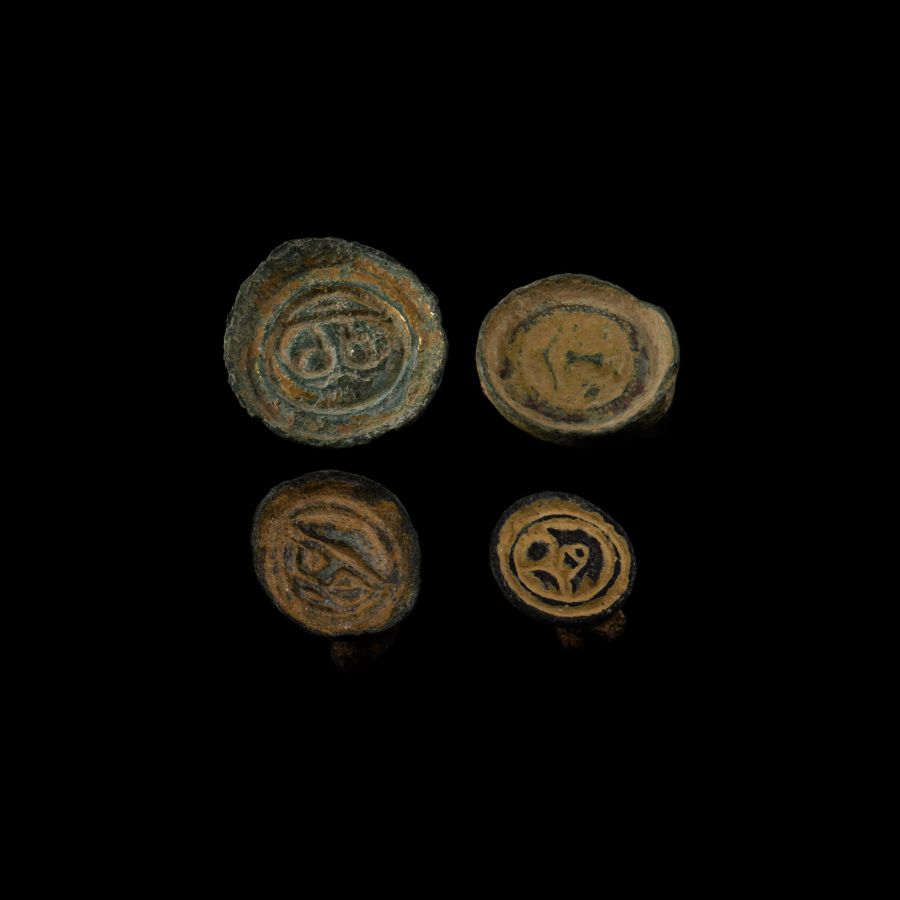 Anglo-Saxon Bronze Helmetted Head Button Brooch Collection