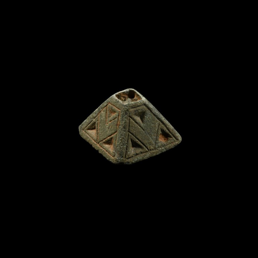 Anglo-Saxon Bronze Sword Scabbard Pyramid Mount