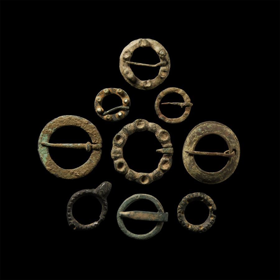 Medieval Bronze Ring Brooch Collection