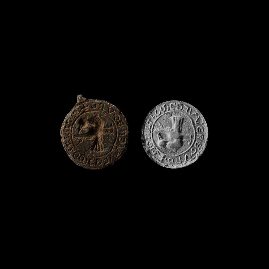 Large Medieval Personal Lead Seal Matrix of Thomas Wersgurd