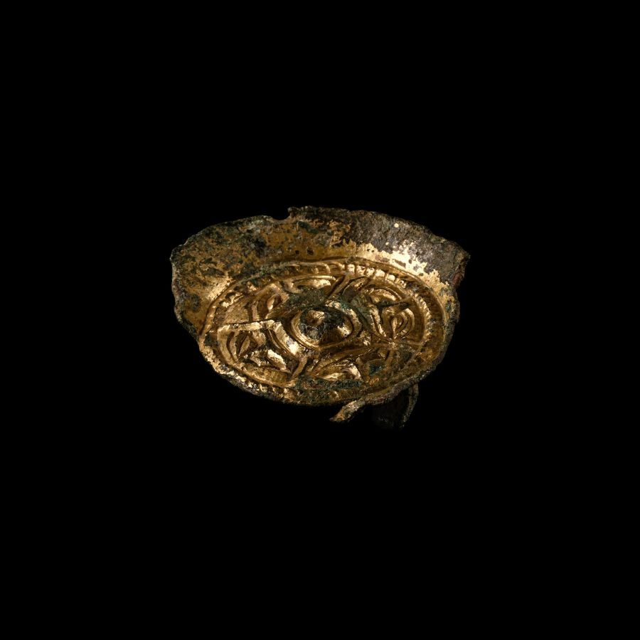 Anglo-Saxon Gilt Bronze Saucer Brooch