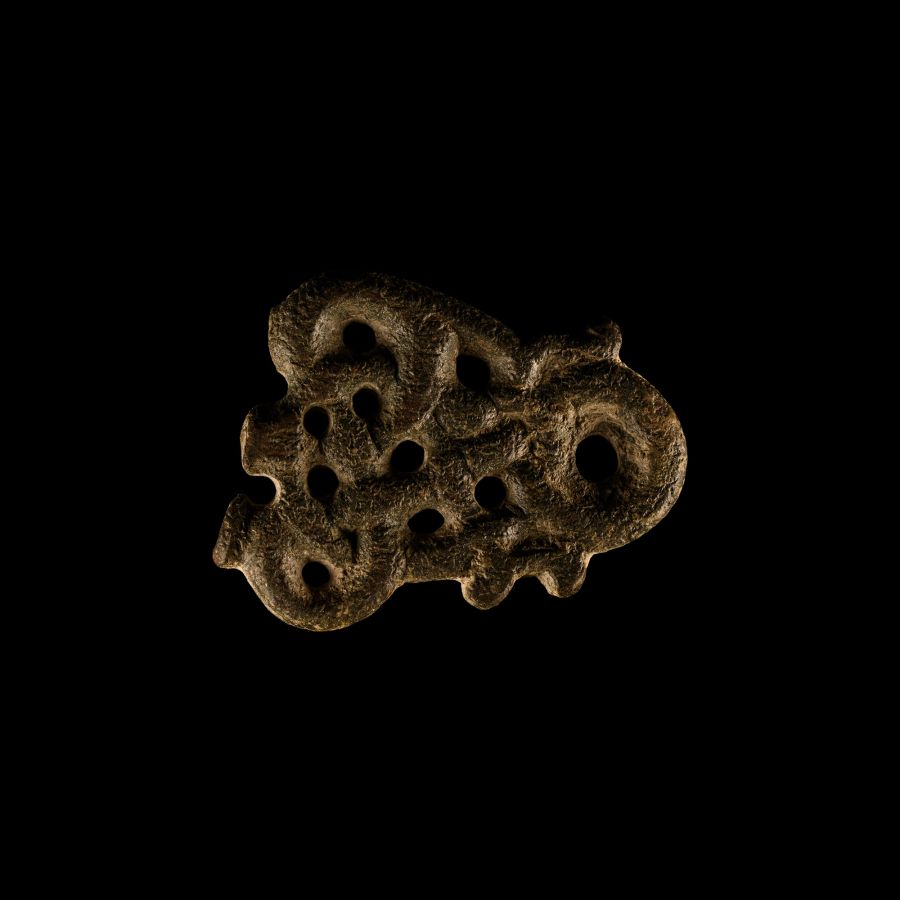 Viking Bronze Urnes Style Entwined Beasts Mount