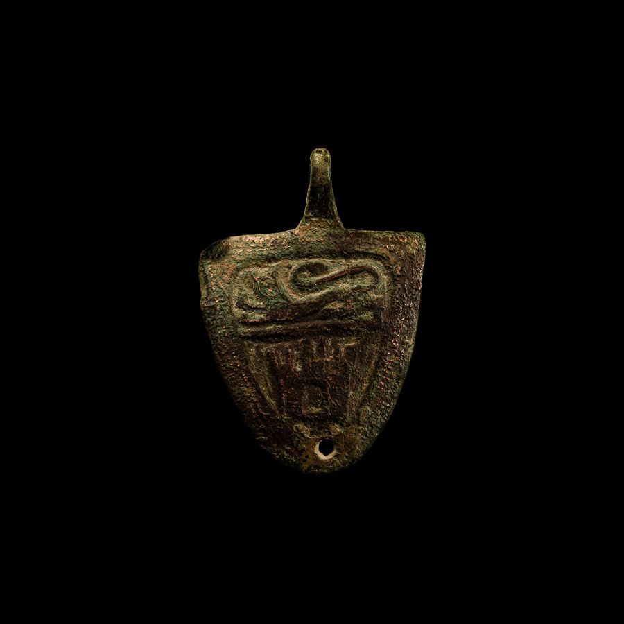 Medieval Large Gilt Bronze Knight's Heraldic Horse Harness Pendant