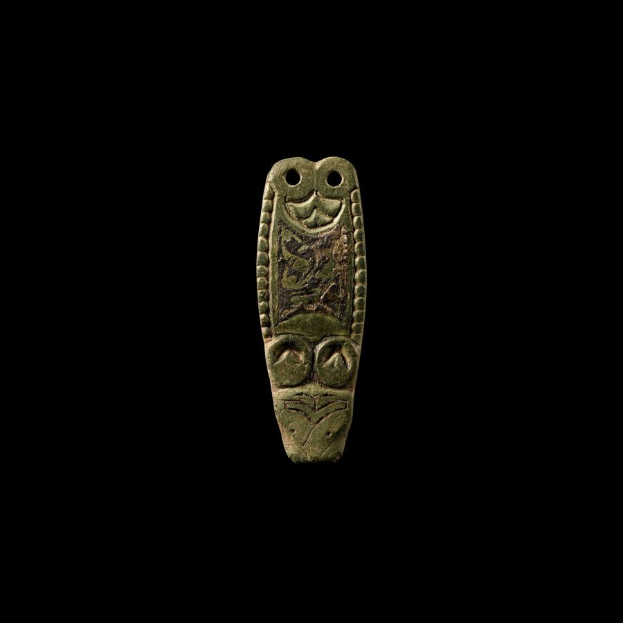 Anglo-Saxon Bronze Zoomorphic Strap End