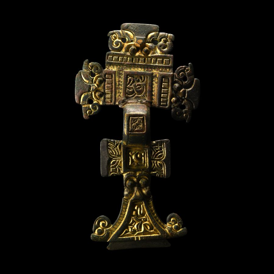 'The Scampton' Published Anglo-Saxon Gilt Bronze Florid Cruciform Brooch