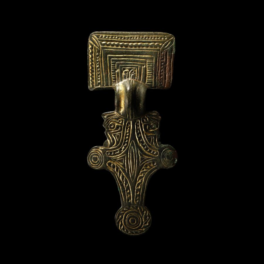 Anglo-Saxon Gilt Bronze Great Square-Headed Brooch