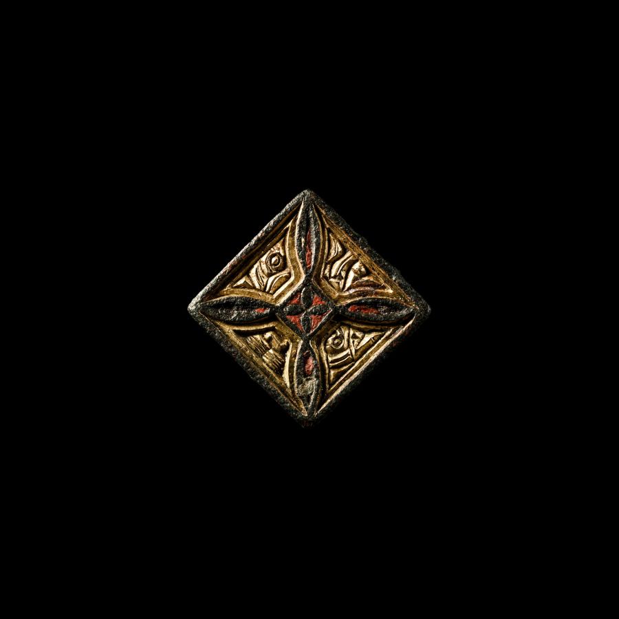 Anglo-Saxon Gilt-Bronze Cruciform Mount