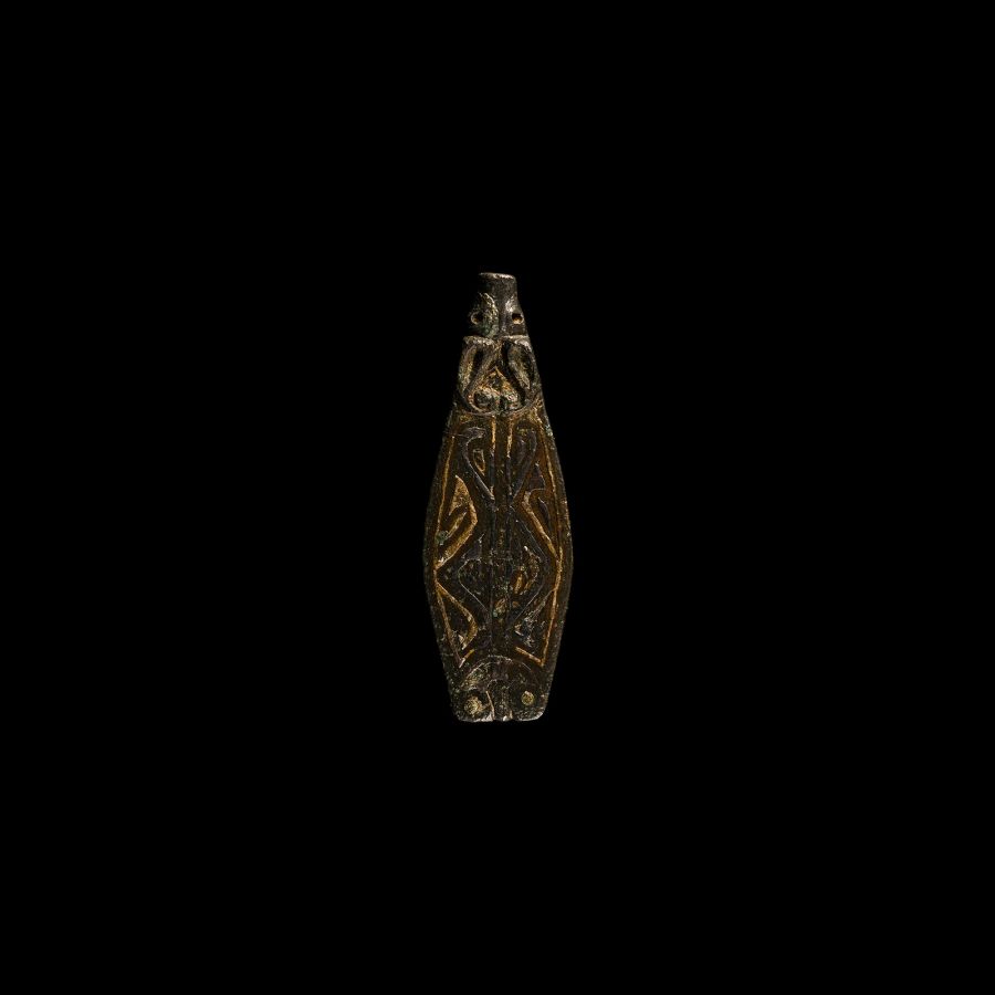 Large Anglo-Saxon Bronze Zoomorphic Strap End
