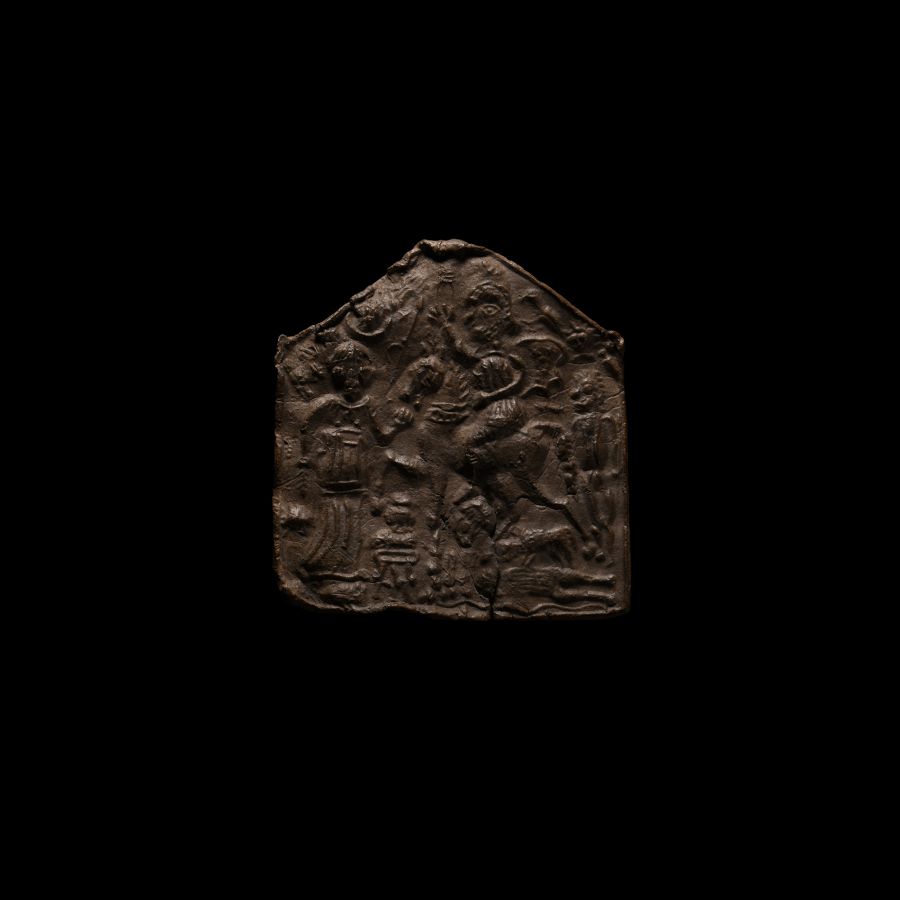 Danubian Lead Votive Plaque with Helen of Troy