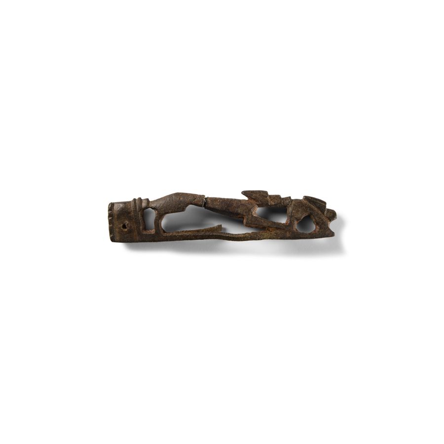 Roman Bronze Hound Chasing Hare Folding Knife Handle