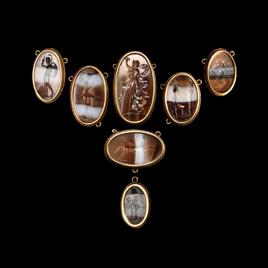 Georgian Gold Necklace with Gemstones