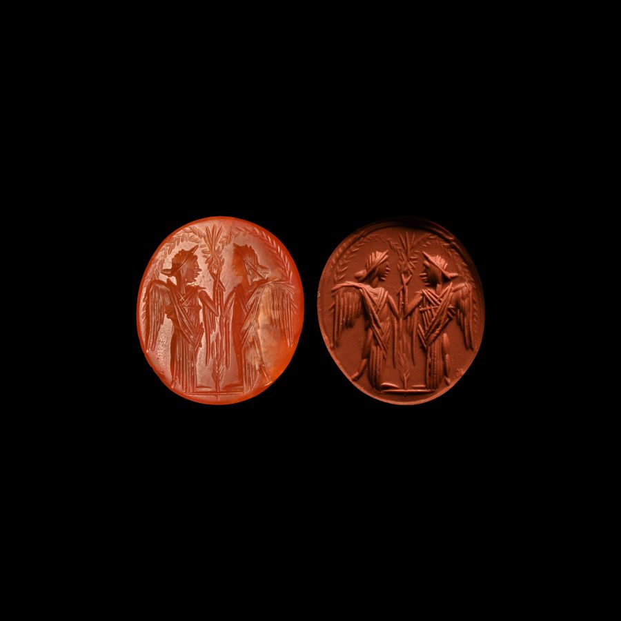 Roman Carnelian Gemstone with Two Victories