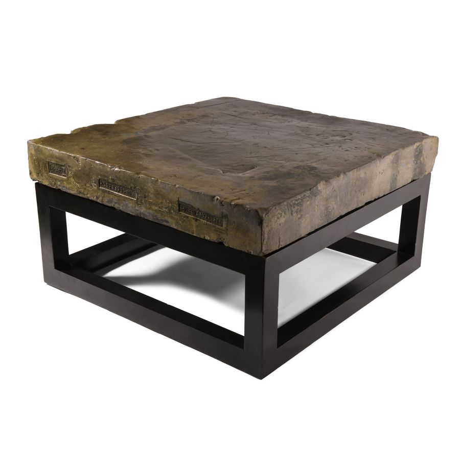 Chinese Table with Golden Brick by Yuan Hongde