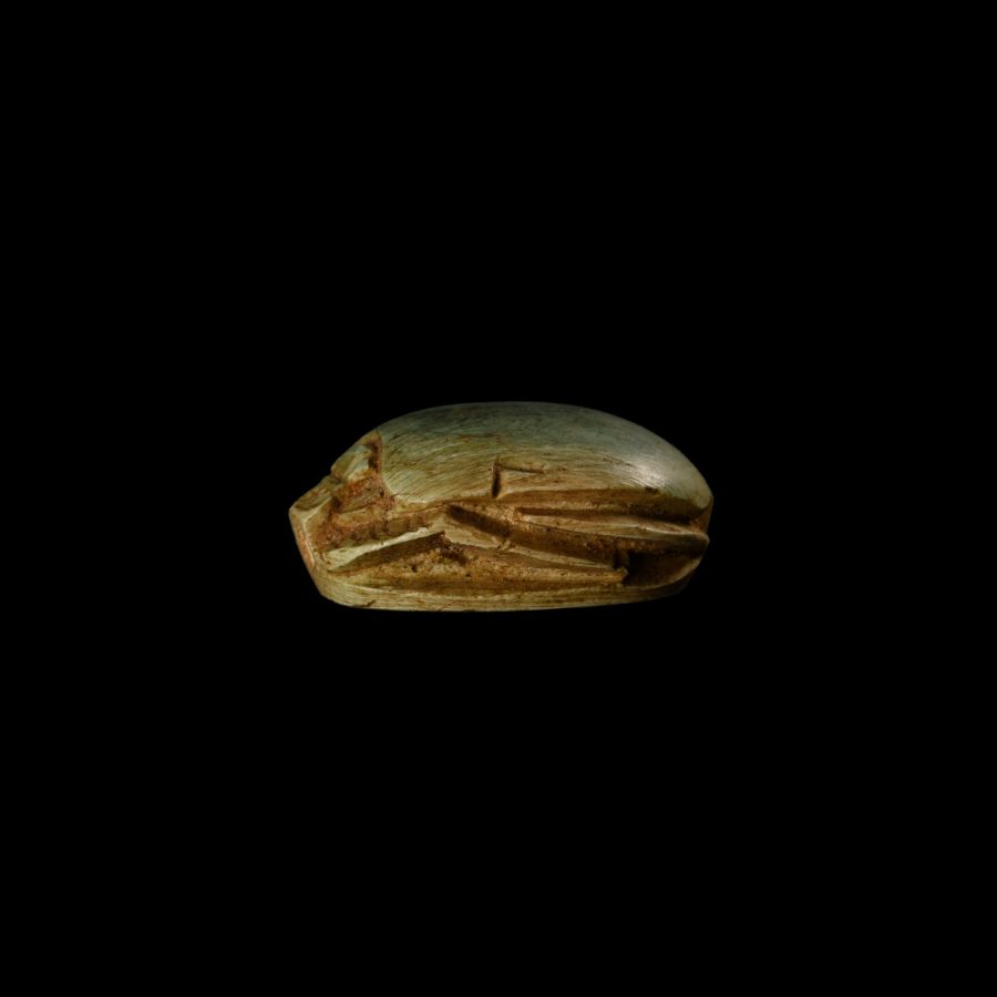 Egyptian Steatite Scarab with Hieroglyphs